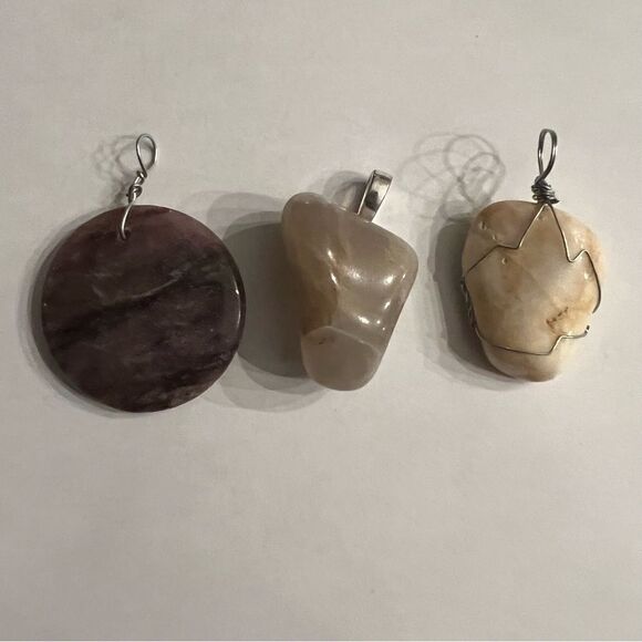 Natural Stone Pendants (Set of 3) - Picture 1 of 3